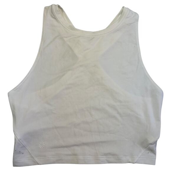 Athleta XS Crop Tank Top Shanti Yoga Tank Bright White Athletic Workout Shirt - Picture 4 of 12